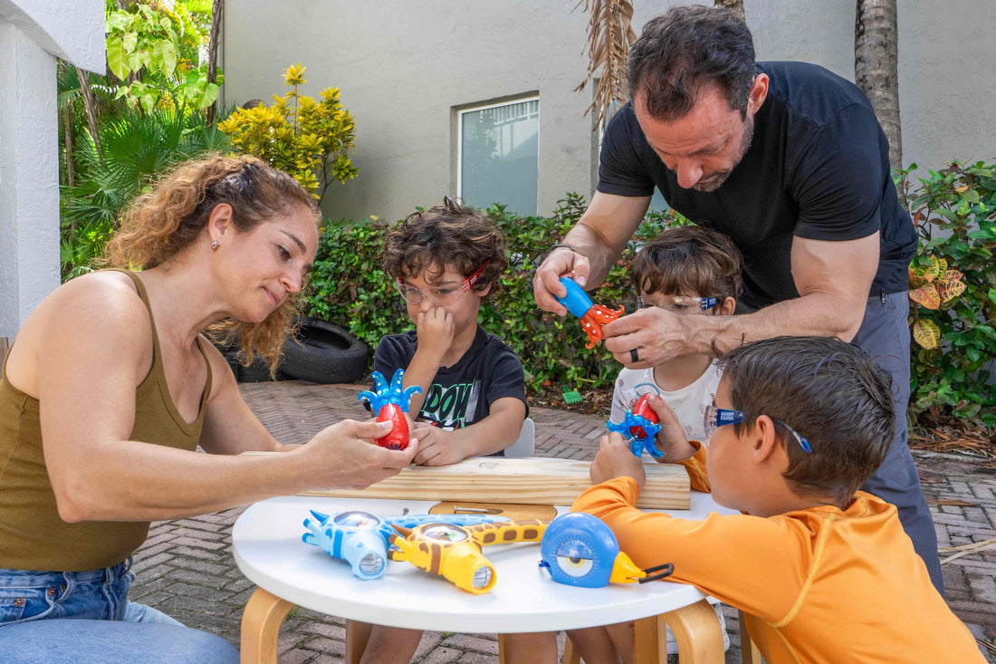 family working on DIY projects