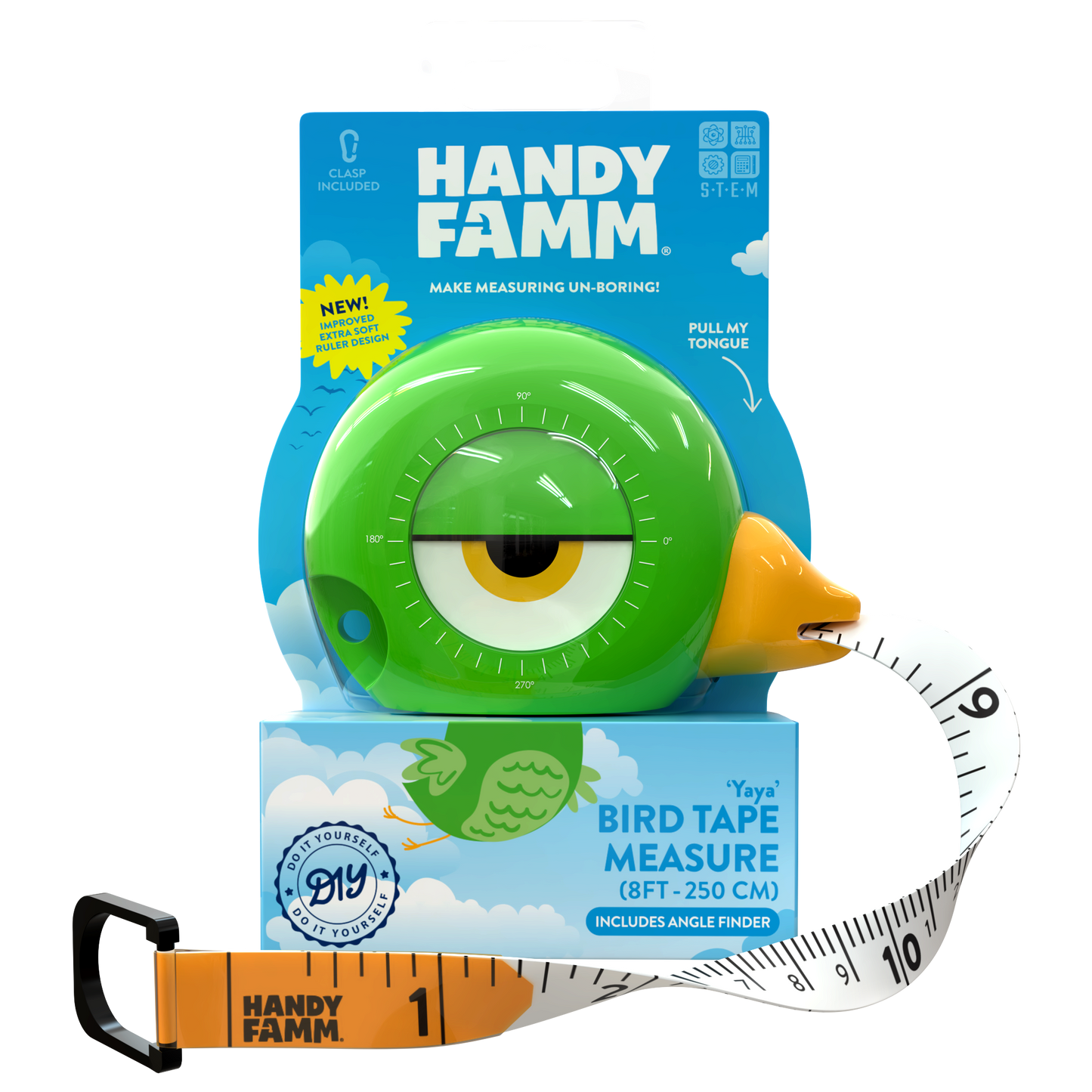 "Yaya" Handy Famm Green Bird Tape Measure
