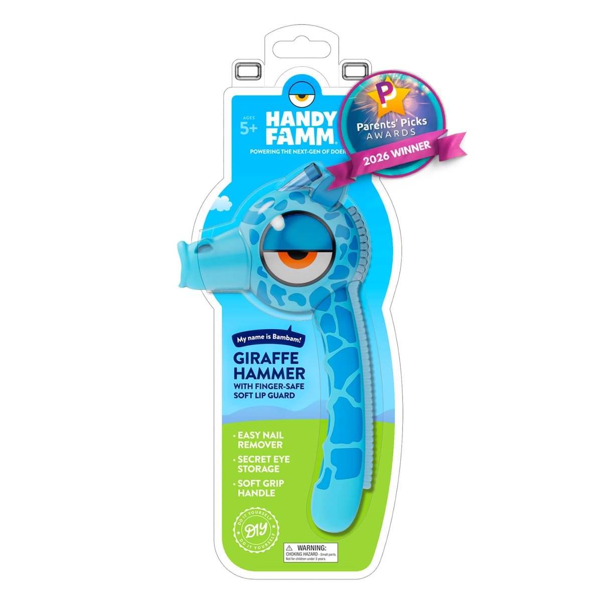 Bambam the Blue Giraffe Kids Hammer - HandyFamm
