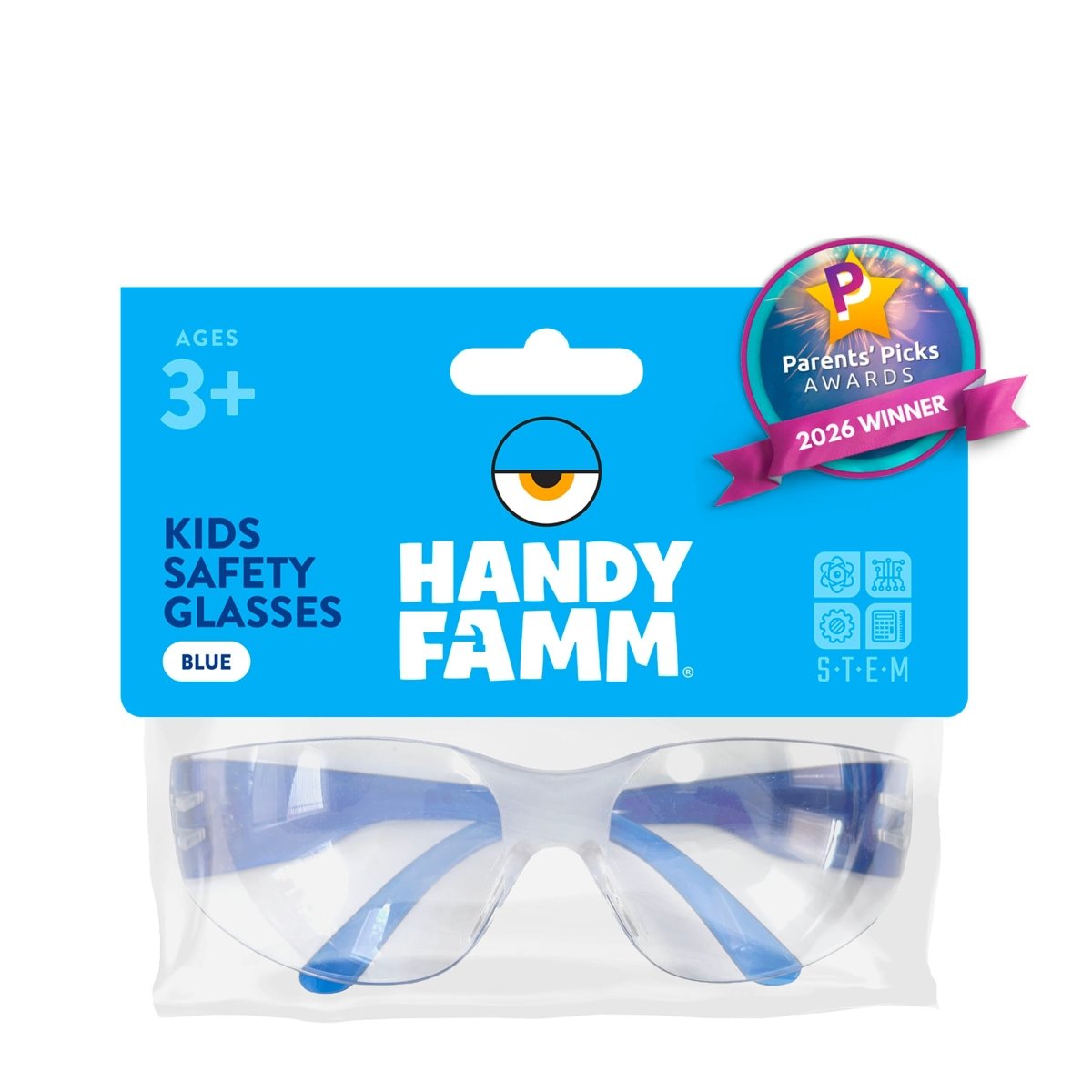 Kids Blue Safety Glasses – Protective Eyewear for Young Builders - HandyFamm