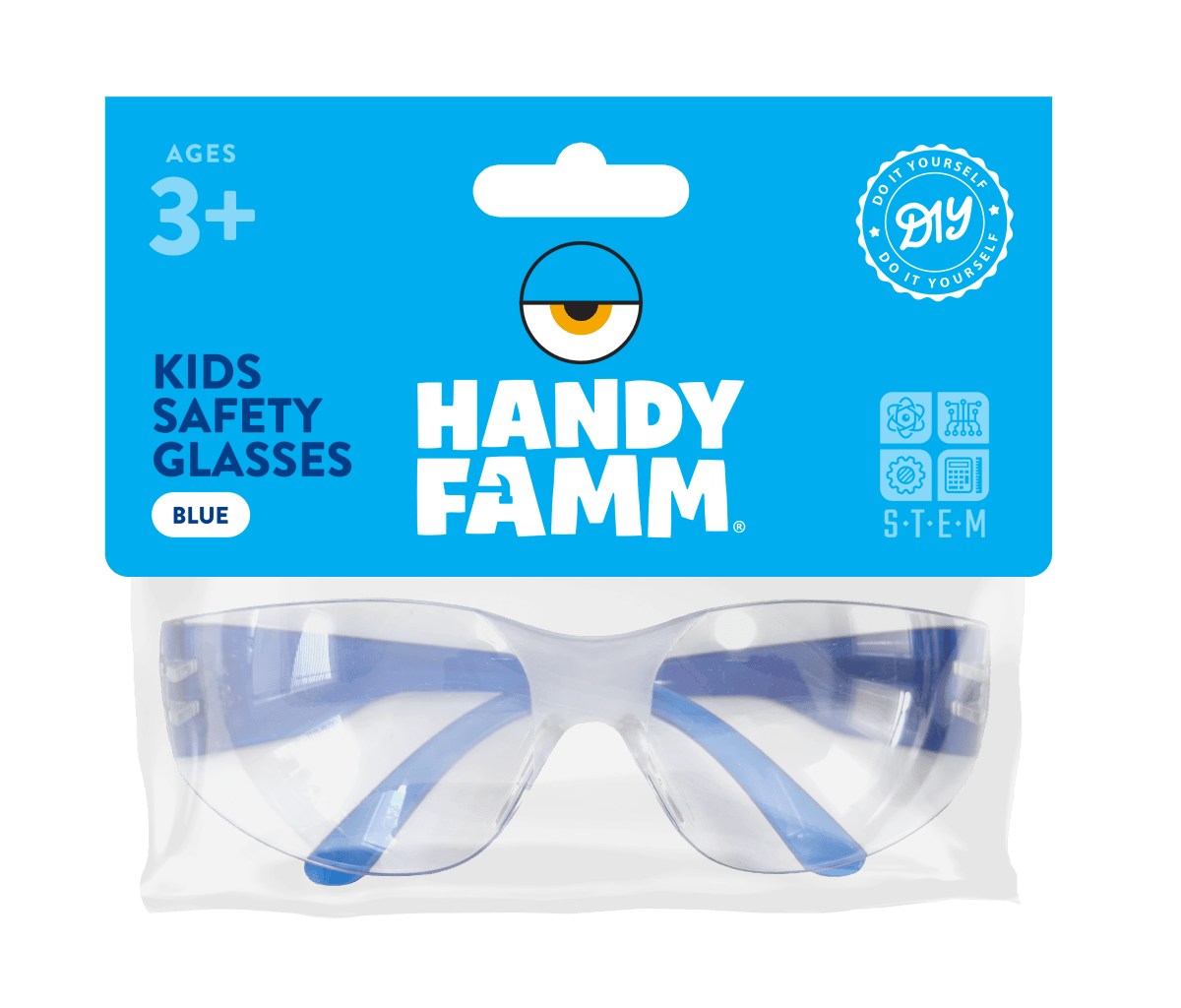 Kids Safety Glasses - Protective Eyewear for Young Builders | Blue - HandyFamm