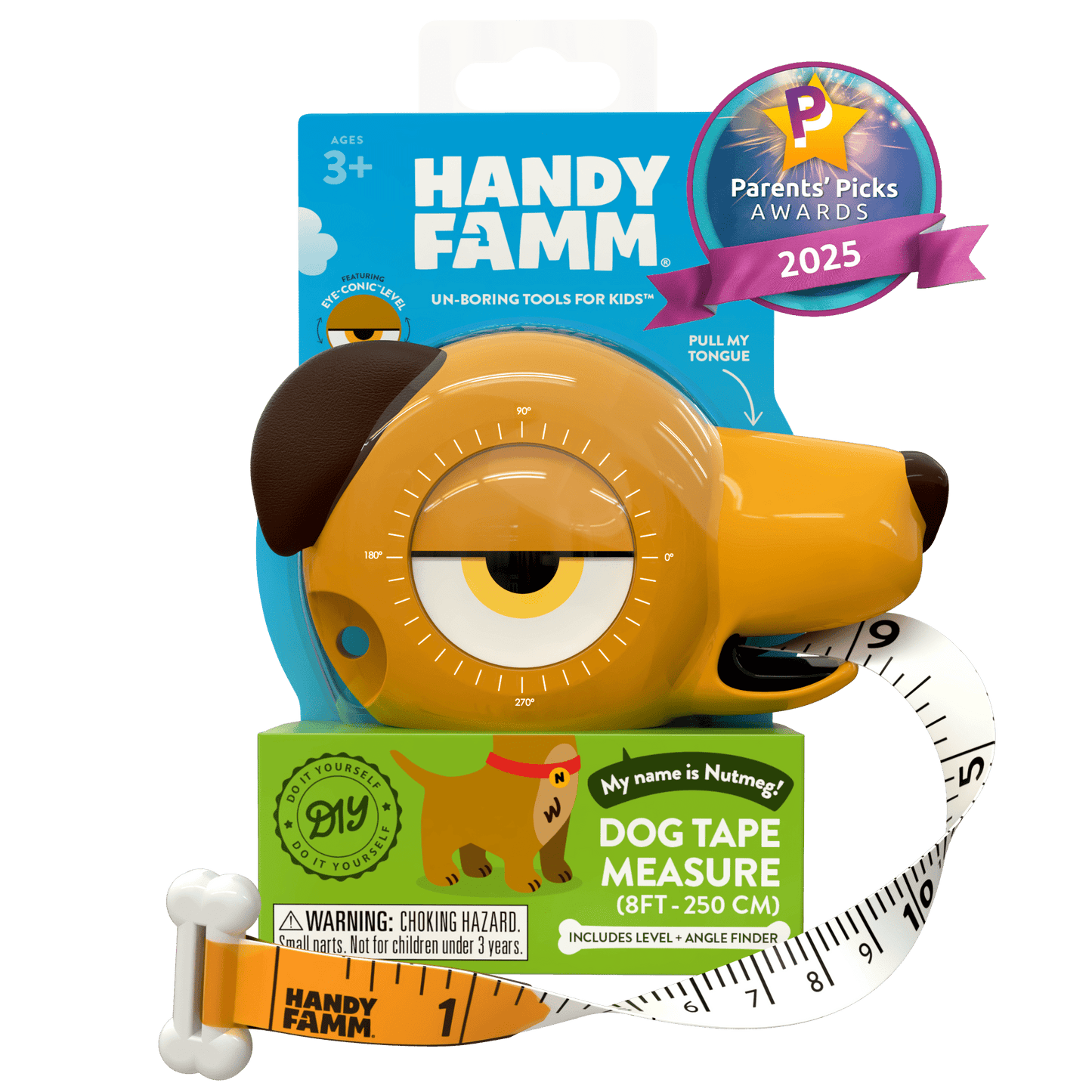 Nutmeg the Dog 4 - in - 1 Kids Tape Measure - HandyFamm
