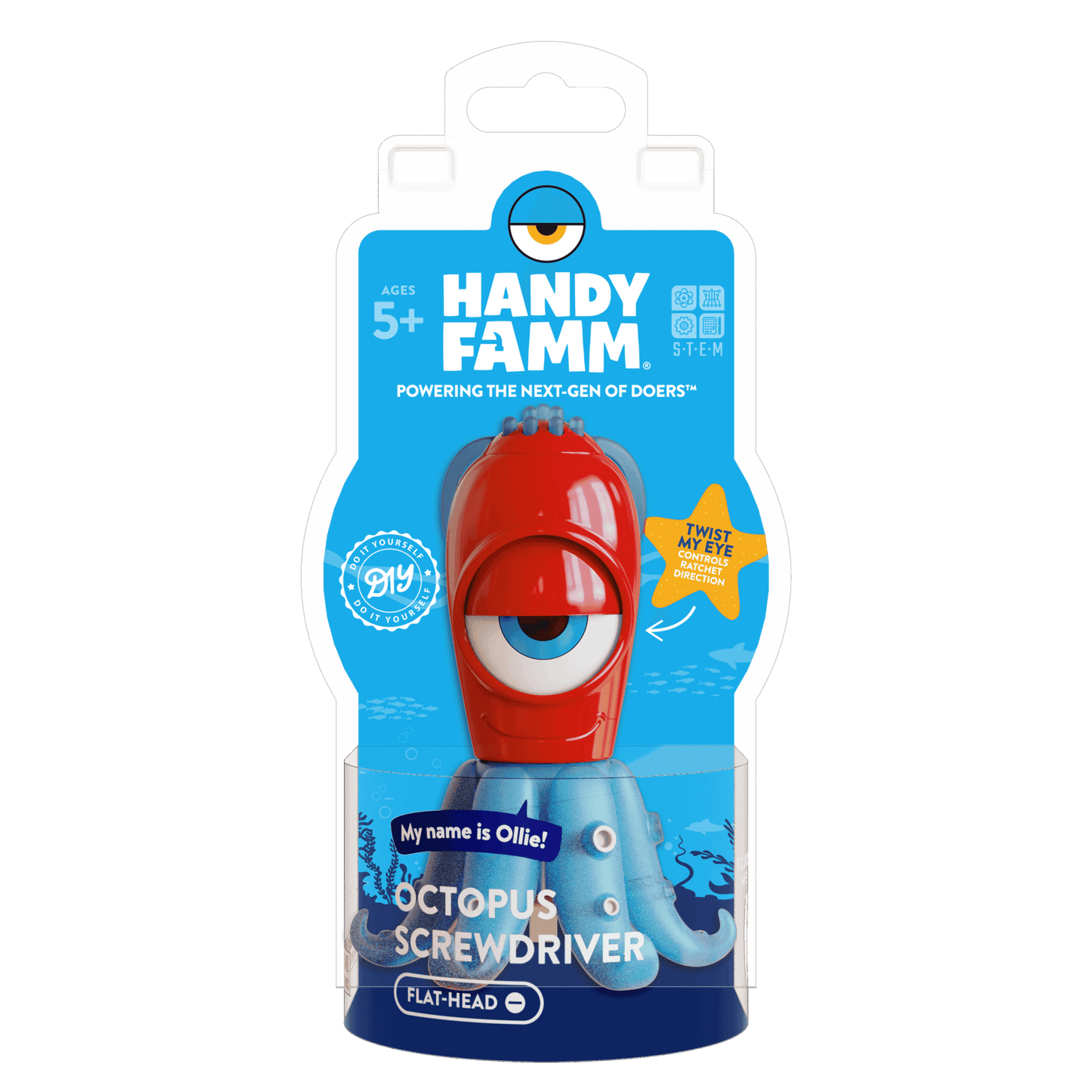 Ollie the Octopus Flat - Head Kids Screwdriver - HandyFamm