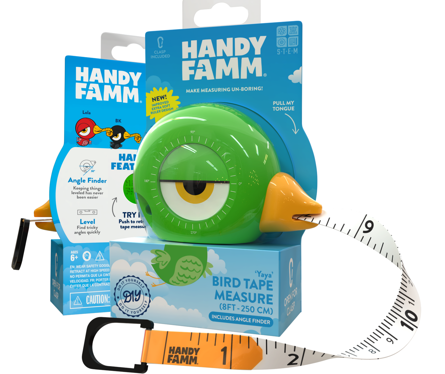 "Yaya" Handy Famm Green Bird Tape Measure