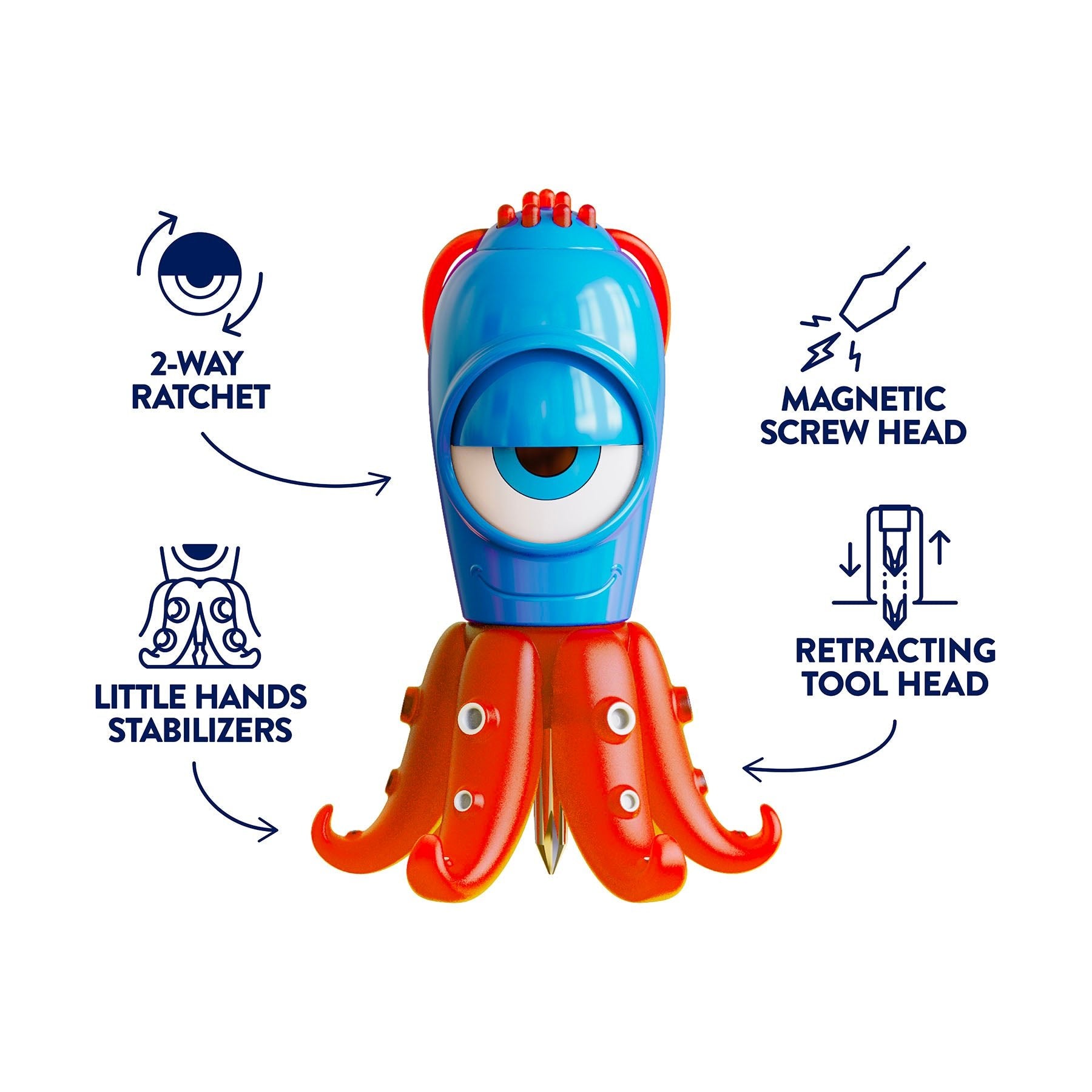 Phillip the Octopus Phillips - Head Kids Screwdriver - HandyFamm