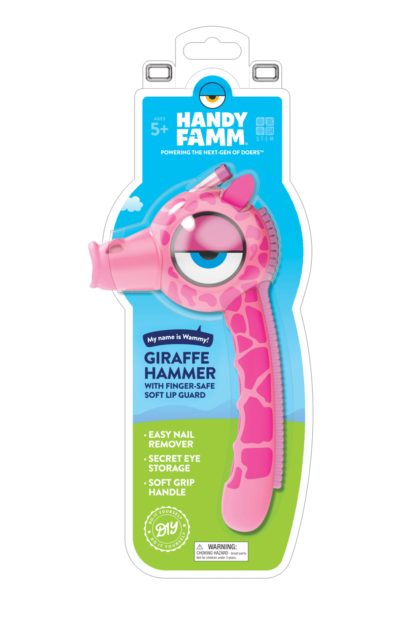 Wammy the Pink Giraffe Kids Hammer - HandyFamm