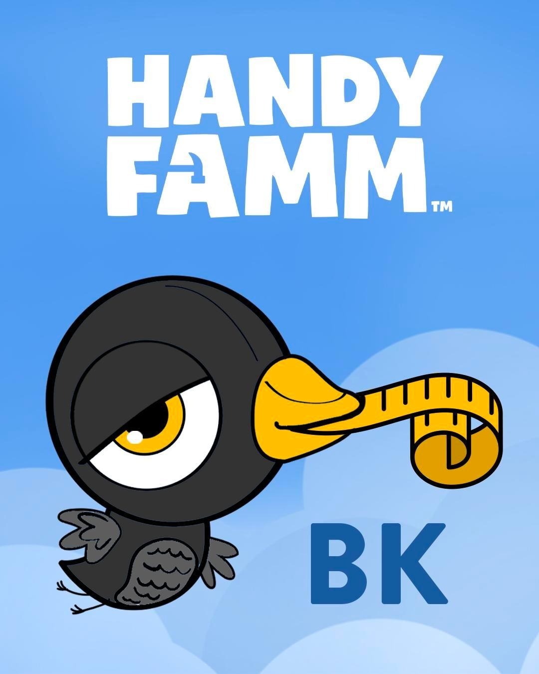 "BK" Handy Famm Black Bird Tape Measure