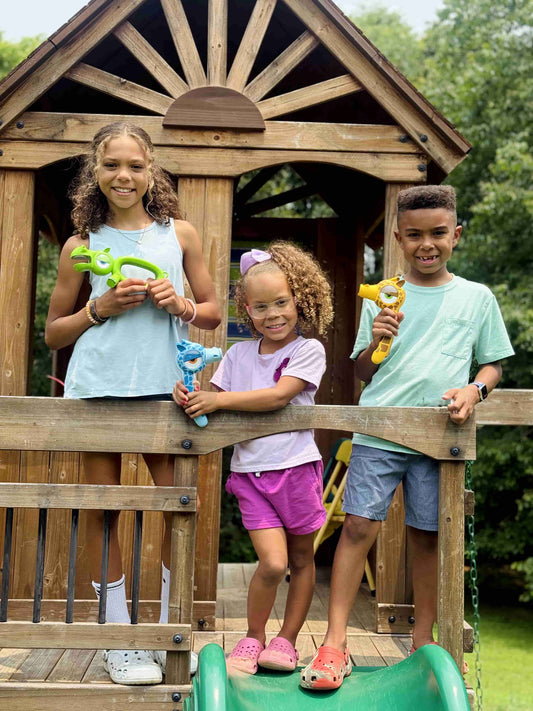 kids with handyfamm's real toys 