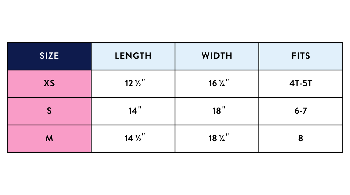 Size chart for Kids Bebe T-shirt | Pink