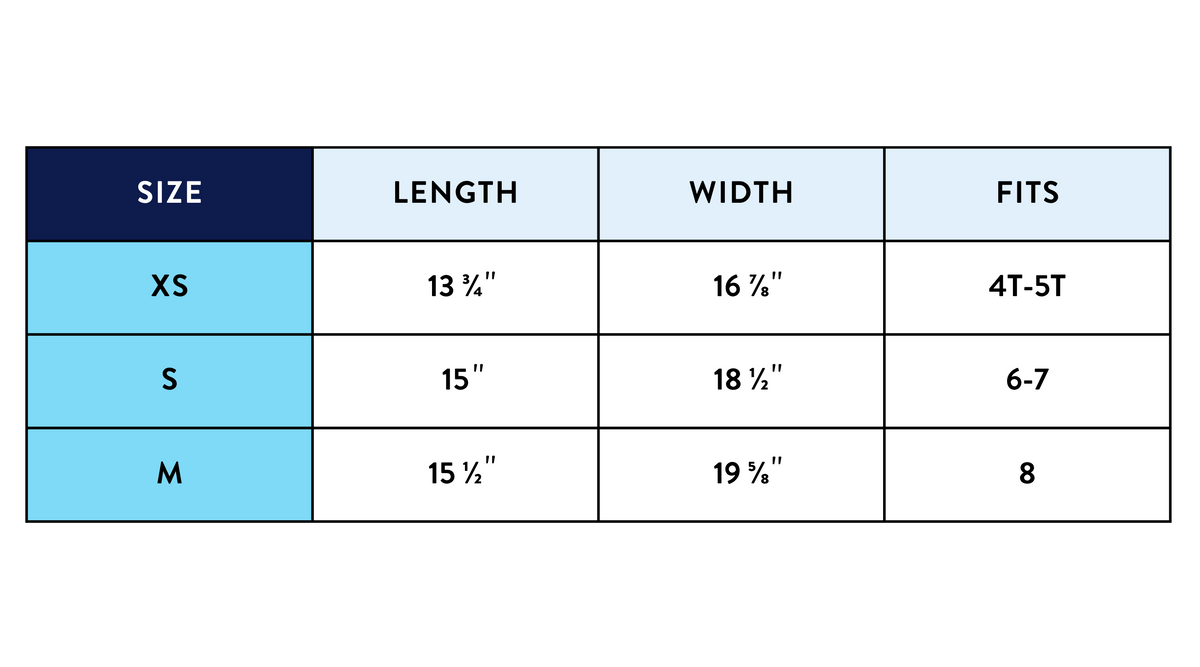 Size chart for Kids Toto T-shirt | Blue