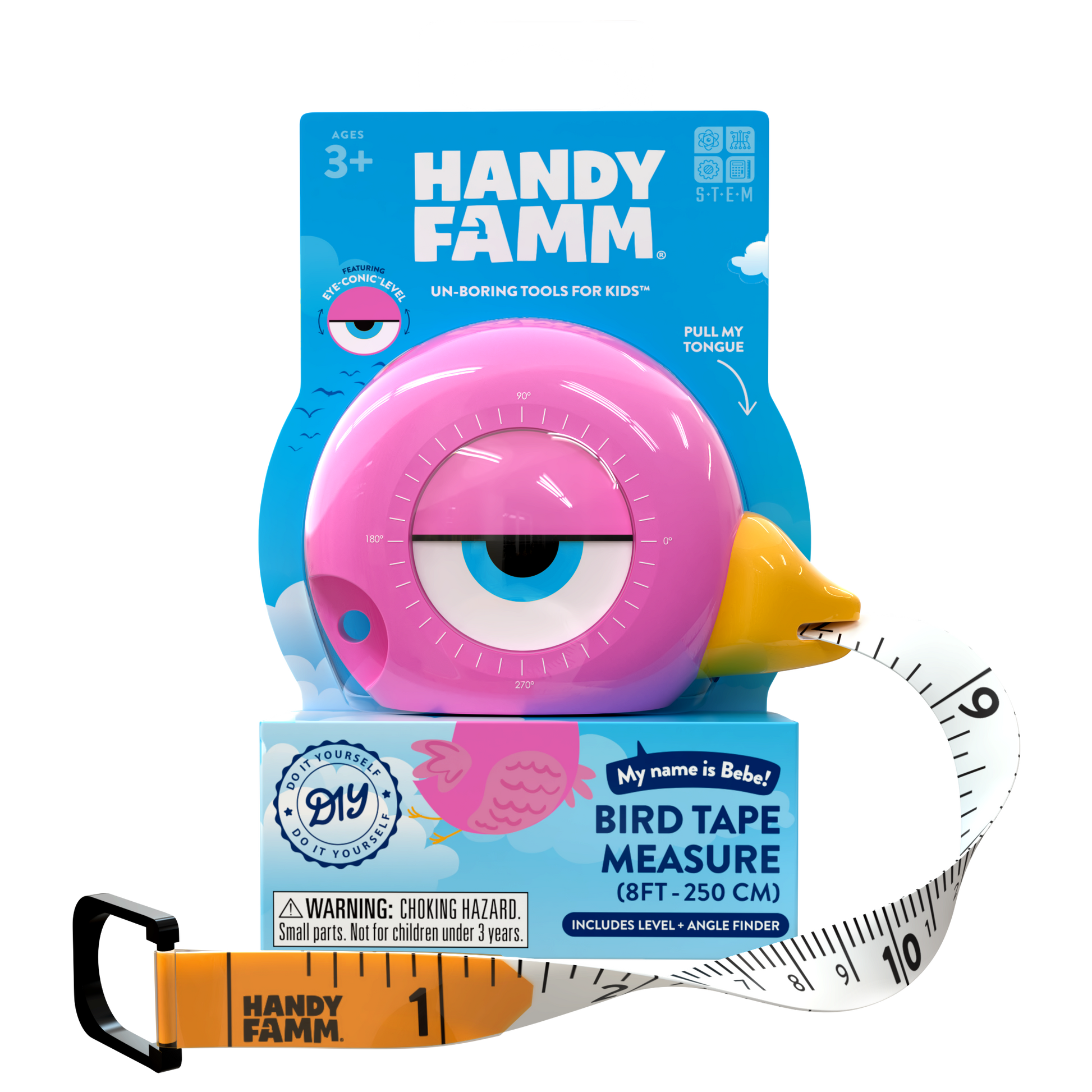 Handy Famm Fun Kids Pink Bird Tape Measure – HandyFamm
