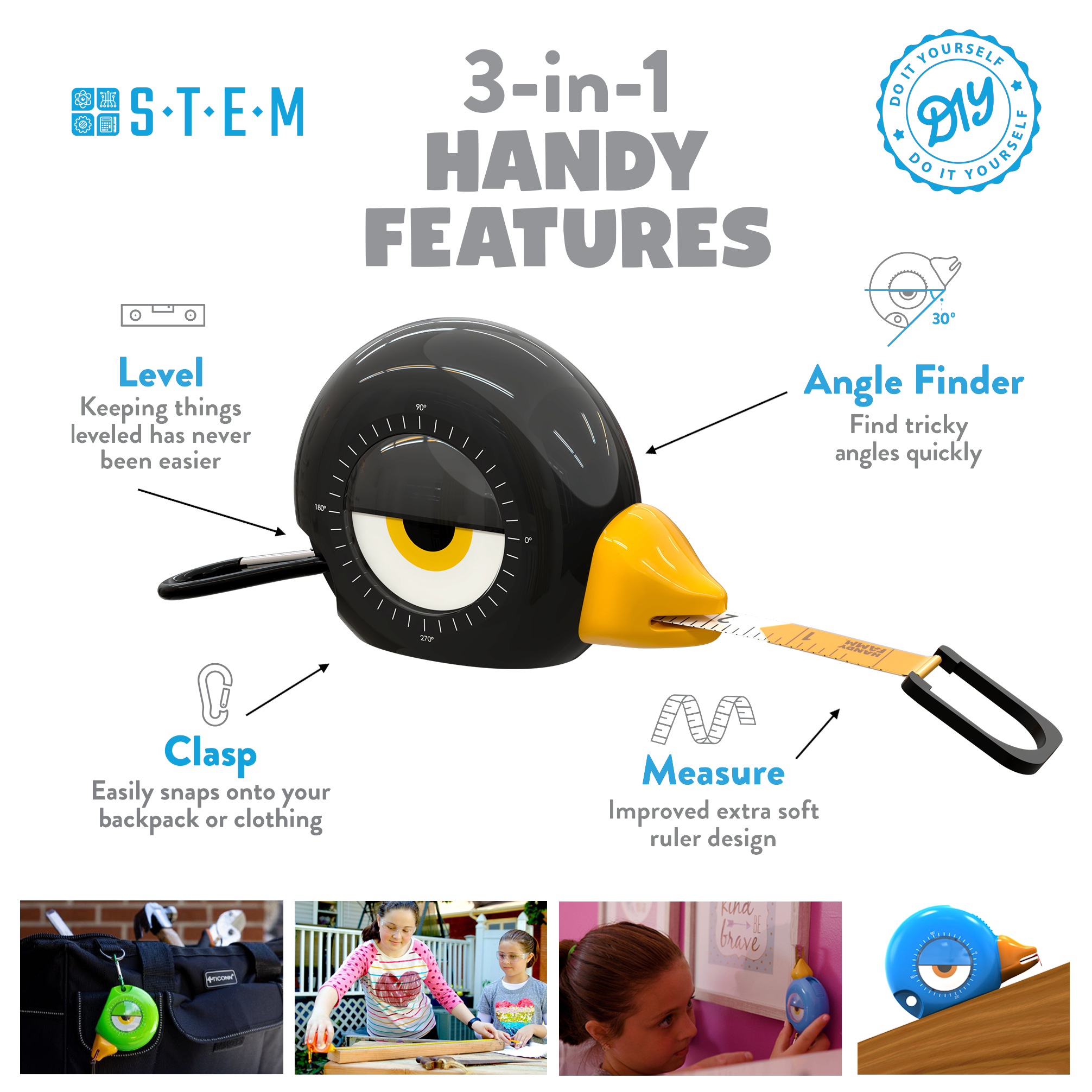 Handy Famm Fun Kids Black Bird Tape Measure – HandyFamm