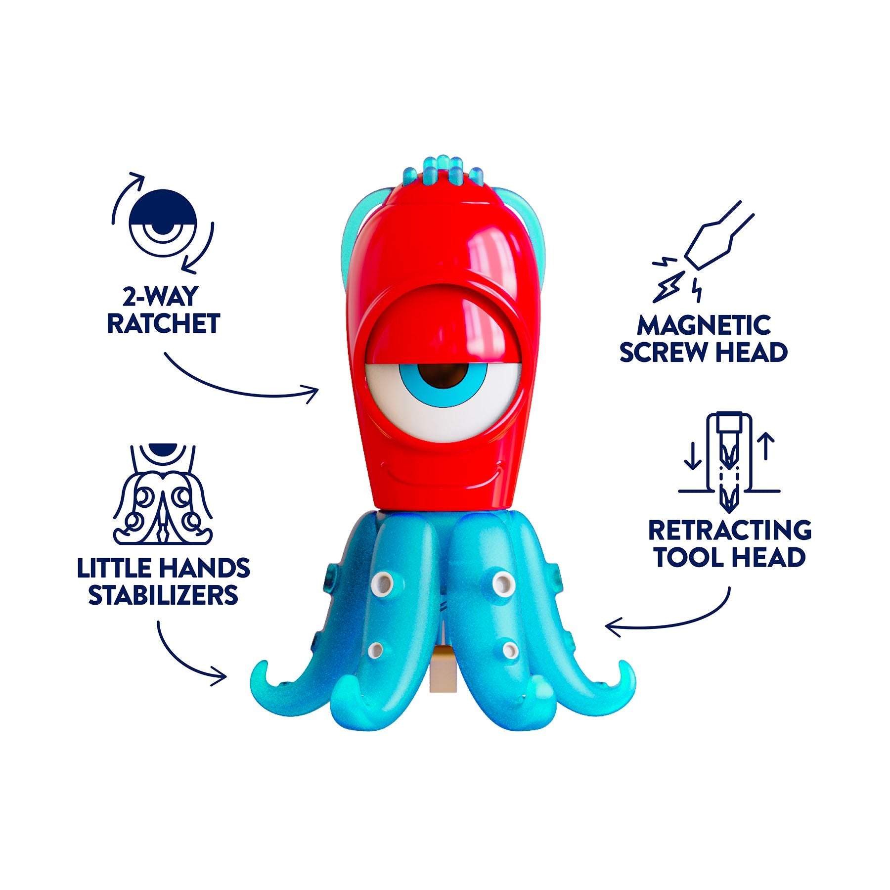 Ollie the Octopus Flat - Head Kids Screwdriver - HandyFamm