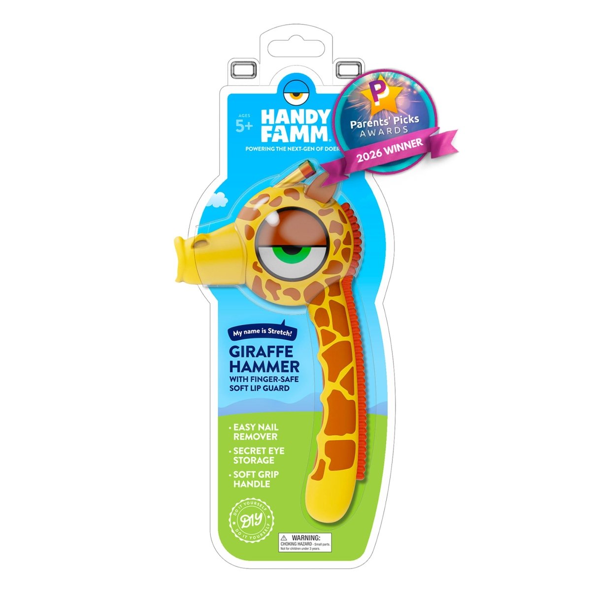 Stretch the Yellow Giraffe Kids Hammer - HandyFamm