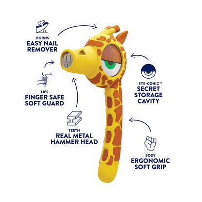 Stretch the Yellow Giraffe Kids Hammer - HandyFamm