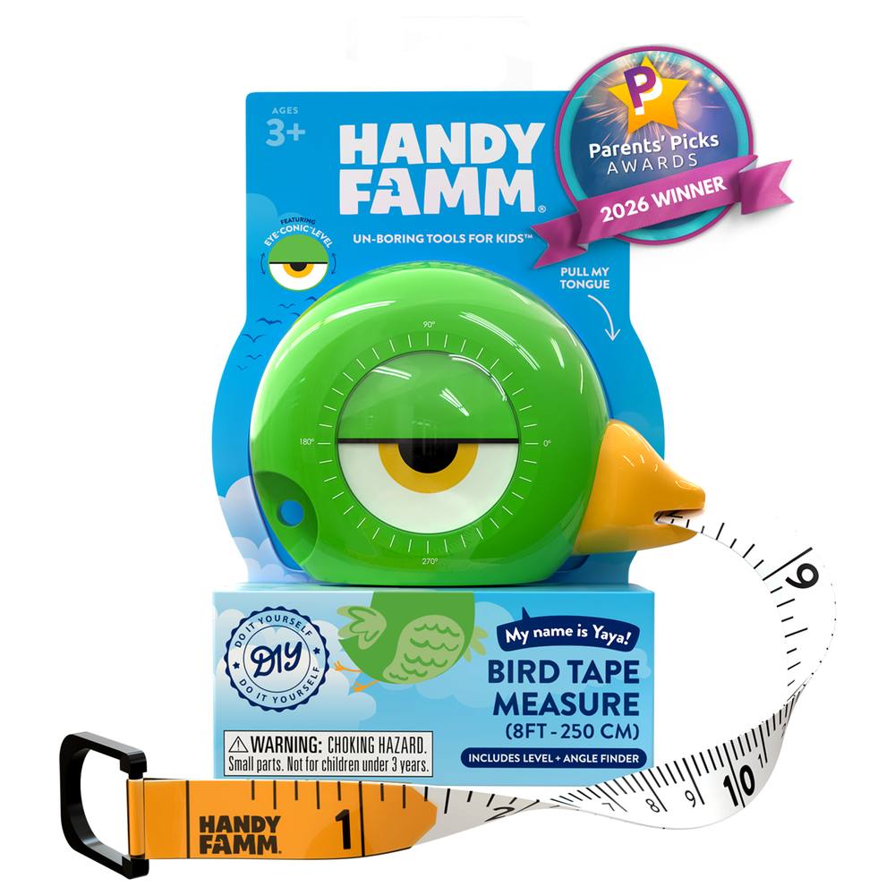 Yaya the Bird 3-in-1 Kids Tape Measure in Parents' Picks 2026 Winner packaging - Handy Famm