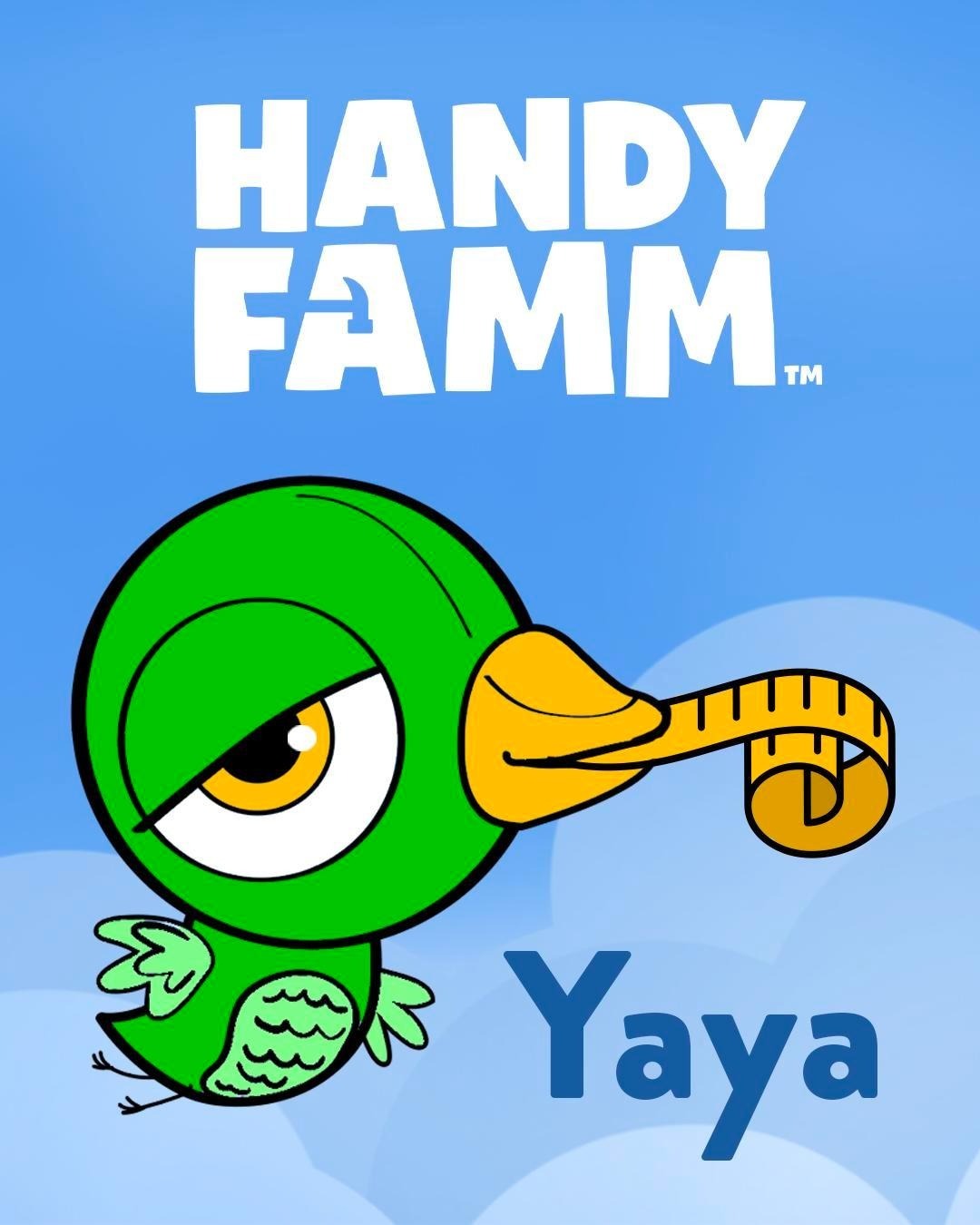 "Yaya" Handy Famm Green Bird Tape Measure